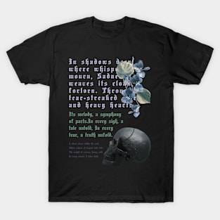 Skull floral gothic lyrics romantic T-Shirt